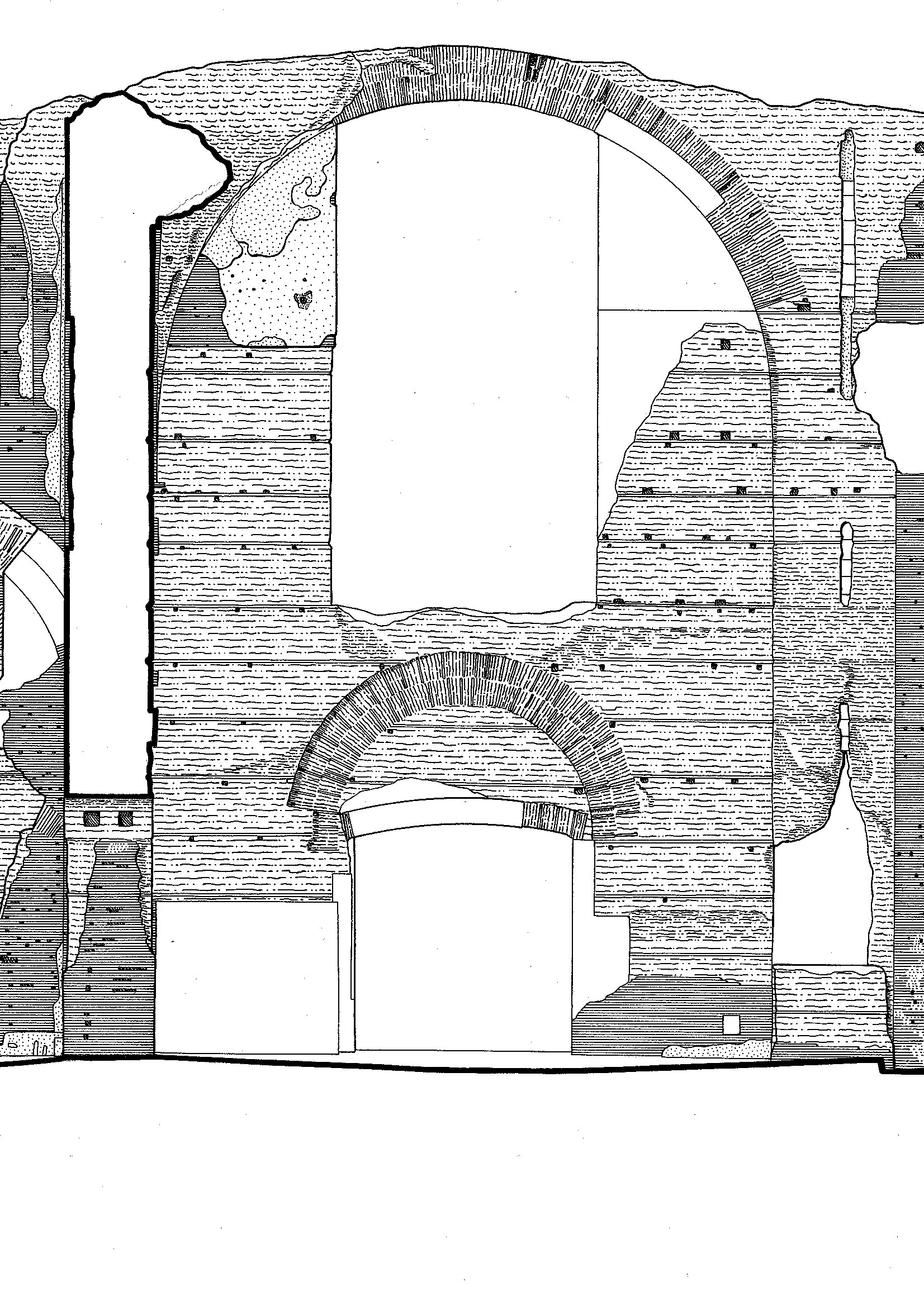 Terme di Caracalla sezione prospetto 1:200 – dettaglio